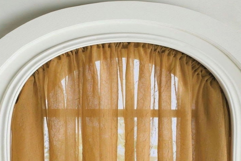 how to hang curtains on arched window