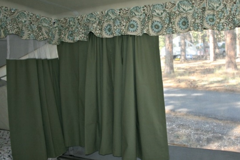 How to hang curtains in a pop up camper