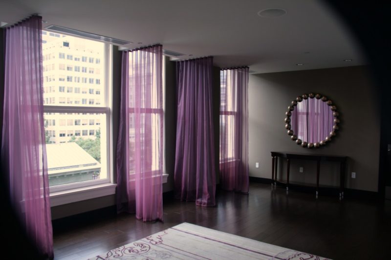what color curtains go with lavender walls